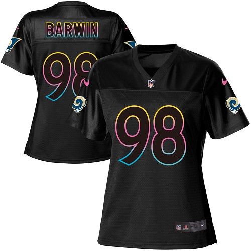 Nike Rams #98 Connor Barwin Black Women's NFL Fashion Game Jersey